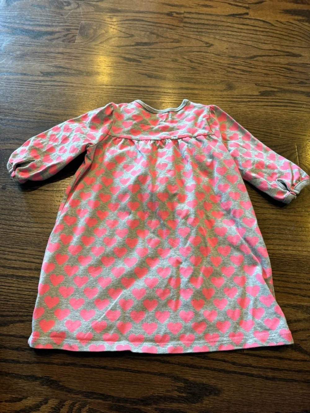 GAP BabyGap Grey Dress with Pink Heart Print